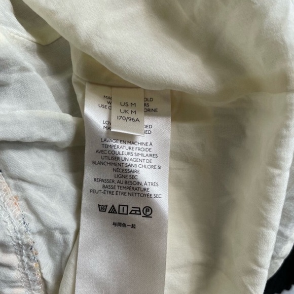 [Free People] Blue Mustard Paisley floral print Oversize Asymmetric Mini Dress. - Picture 11 of 15